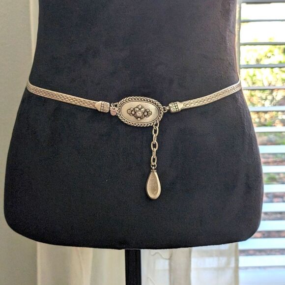 Brighton Retired Galadriel Chain Belt, Silver Plated, Size Small Women